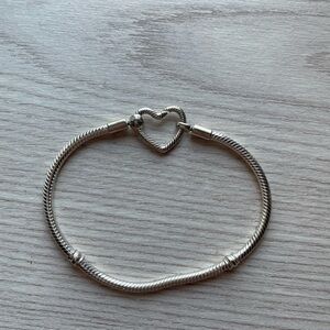 Pandora Silver Heart Charm Bracelet